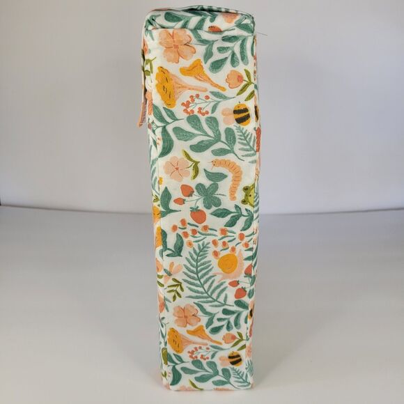 Toadally Rad 4pc QUEEN Sheet Set Green Frogs Mushrooms Peach Snails Worms Bees - Picture 6 of 9